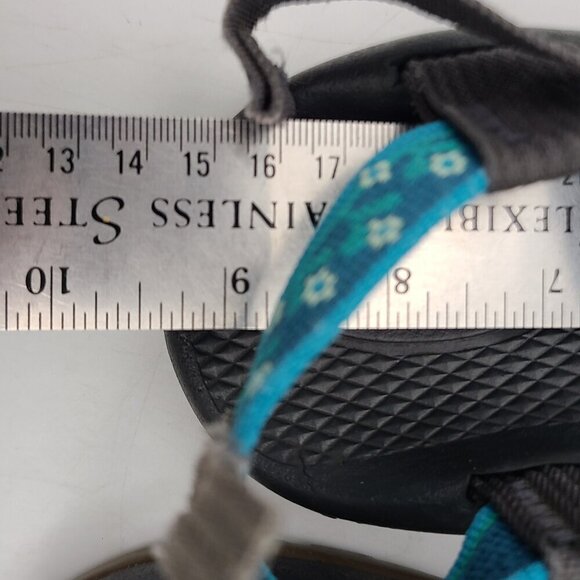 Chaco Sandals Shoes Blue Green Flower Girls Size 4 or Women's 5.5 to 6 - Picture 15 of 16